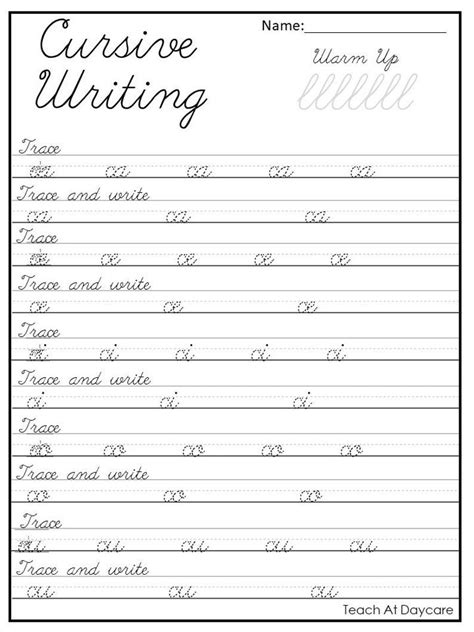 21 Cursive Handwriting Worksheets Consonant And Vowel Tracing In A Pdf
