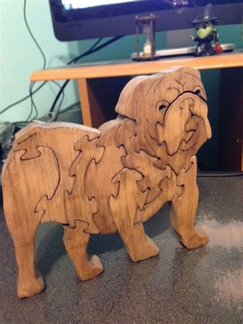 Wooden Bulldog Scroll Saw Puzzle Handmade 11 Pieces Etsy