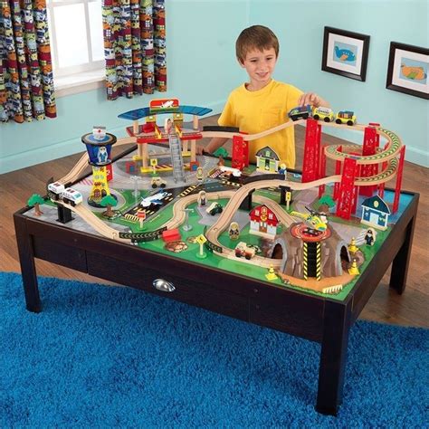Kidkraft Airport Express Train Set And Table In Espresso Homesquare