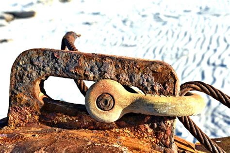 Anchor For Rope On Rusty Nautical Buoy Stock Photo Image Of Equipment