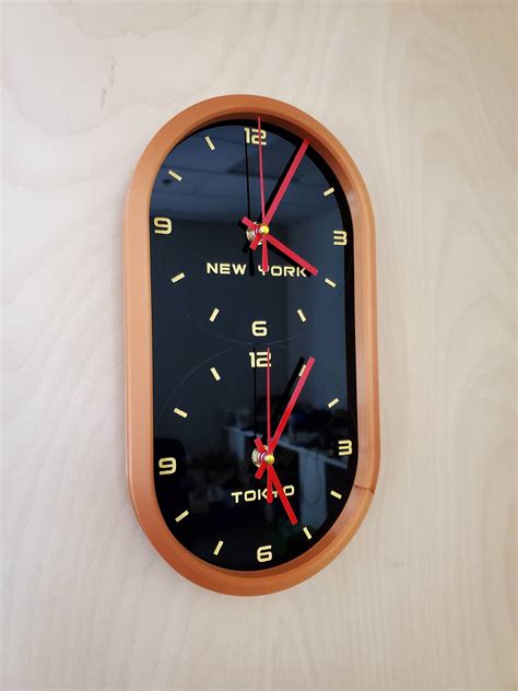 Gorgeous Dual Time Zone Wall Clock Customize Time Zone Etsy