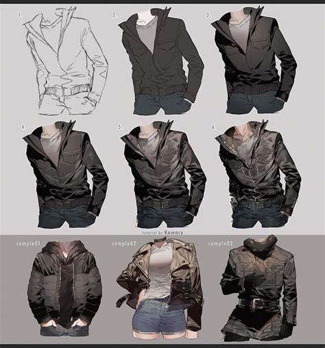 Unisex size chart located in faq back: Drawing Leather Jacket by kawacy on DeviantArt | Drawing clothes, Painting leather, Drawings