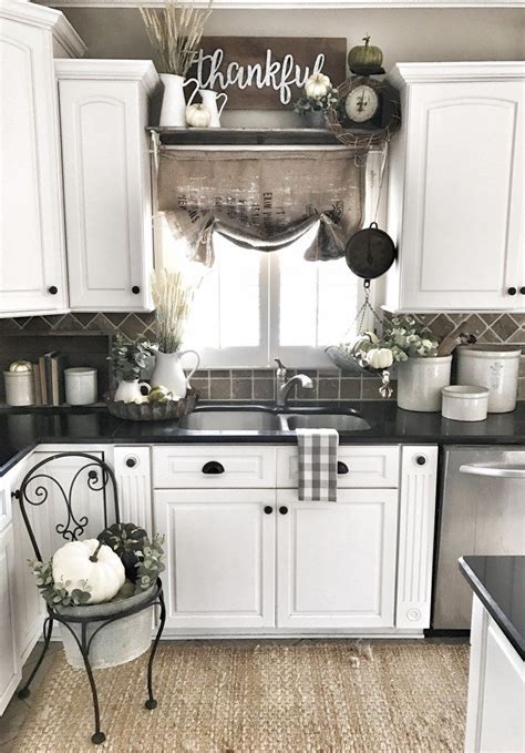 Paint the ceiling, or extend the paint color above the cabinet to the ceiling. Bless This Nest | Fall Farmhouse Kitchen Home Tour ...