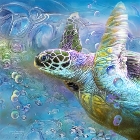 Sea Turtle Spirit Of Serendipity Mixed Media By Carol Cavalaris