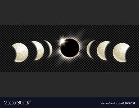 Set Of Moon Phases Royalty Free Vector Image Vectorstock