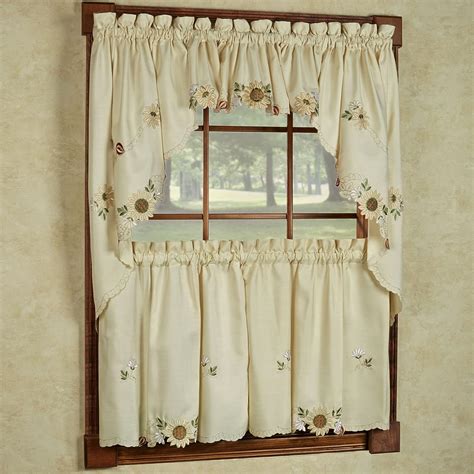 Sweet Home Collection 5 Pc Kitchen Curtain Set Swag Pair Valance