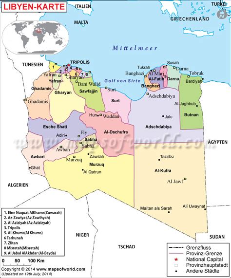 Libyen Karte Karte Von Libyen