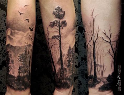 Forearm Forest And Mountain Tattoo Sleeve Best Tattoo Ideas