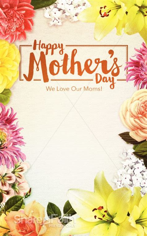 Happy Mothers Day Love Christian Bulletin Mothers Day Bulletin Covers