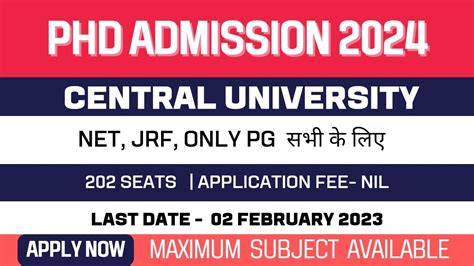 New Phd Admission Application 2024 Dr Harisingh Gour Vishwavidyalaya