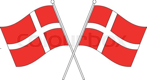 Dansk Flag Dannebrog Stock Vector Colourbox