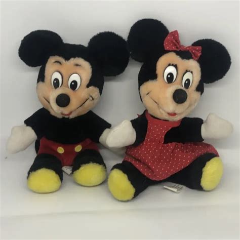 Vintage Disneyland Disney World Mickey And Minnie Mouse 8 Plush Toys