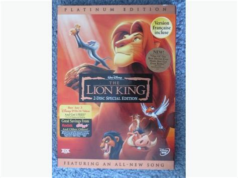 The Lion King From Disney 2 Disc Platinum Edition With Slipcover Nepean Gatineau