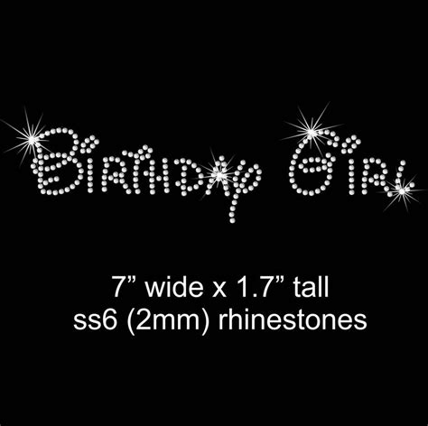 7 Birthday Girl Disney Font Text Iron On Rhinestone Etsy