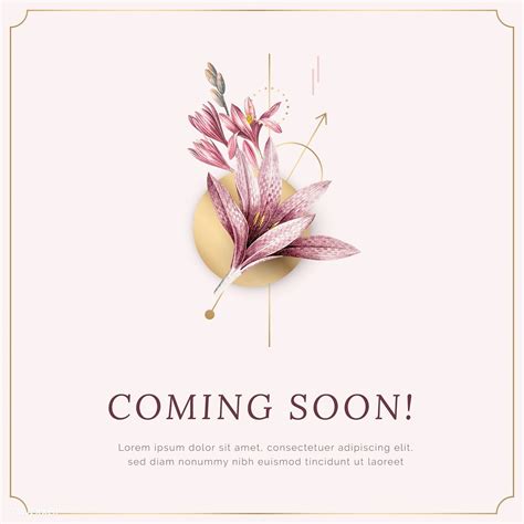 Pink Floral Coming Soon Announcement Banner Vector Premium Image By