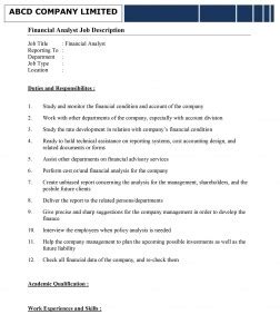277 financial analyst jobs available in central singapore on indeed.com. Financial Analyst Job Description Template