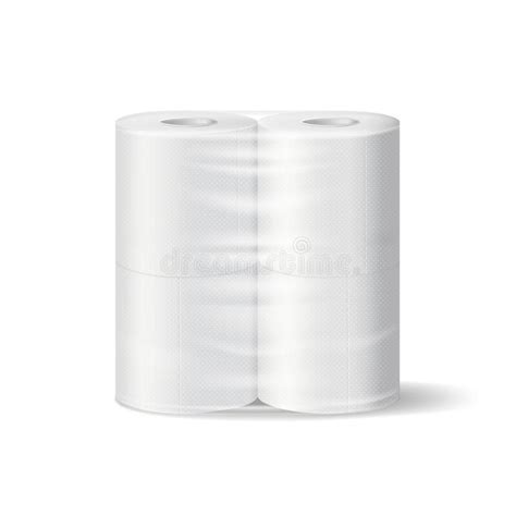 White Toilet Paper In Plastic Transparent Packaging Stock Vector