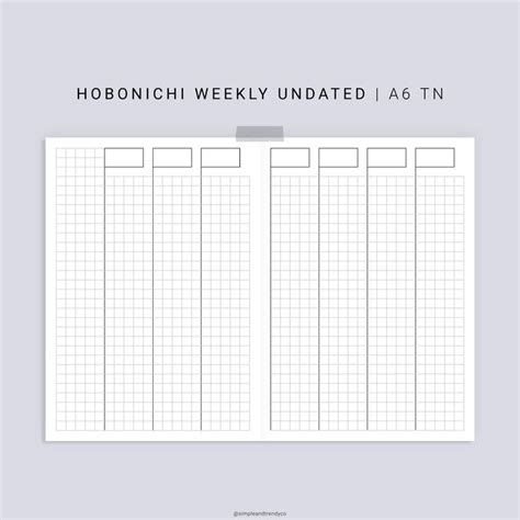 Hobonichi Weeks A6 TN Weekly Planner Weekly Printable Etsy In 2021