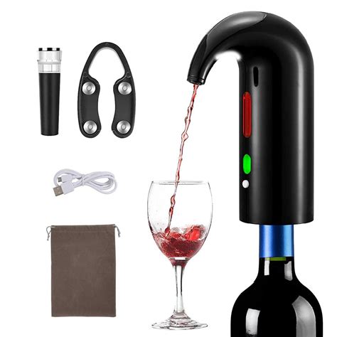 Lmetjma Electric Wine Aerator Wine Pourer And Wine Dispenser Pump One Touch Wine Decanter Usb