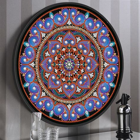 5d Mandala Diamond Painting Kits With Tassels Round Frame Wall Etsy