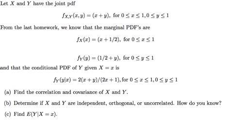 solved let x and y have the joint pdf fxy x y x y for