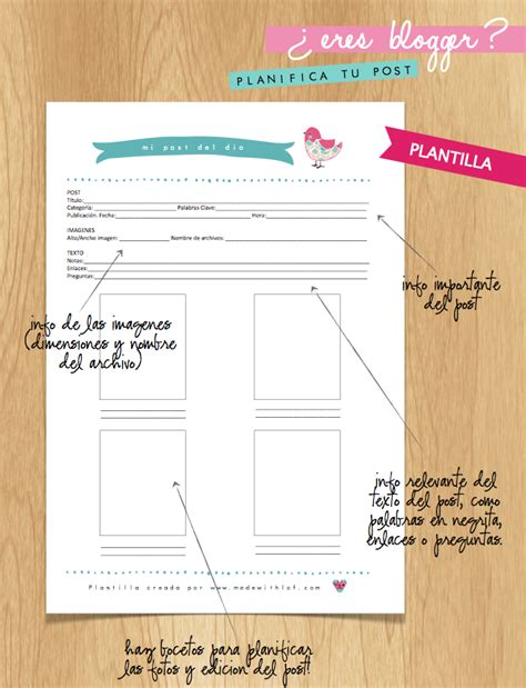 Freebie Plantilla Para Planificar Tus Post Made With Lof Blog Made