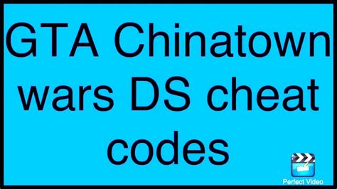 Gta Chinatown Wars Ds Cheat Codes Youtube