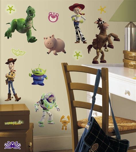 Roommates Rmk1428scs Toy Story Peel And Stick Wall Decals Glo In Dark 34 Count Decorative Wall