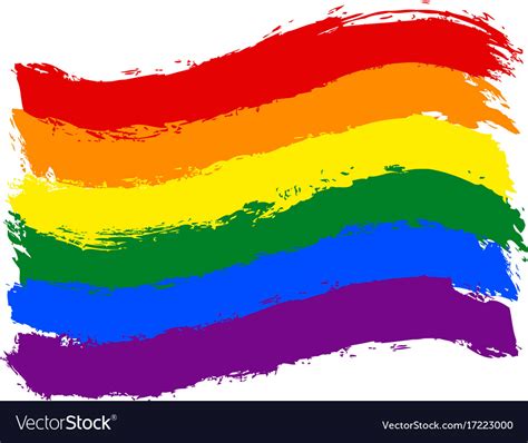 brushstroke rainbow flag lgbt movement royalty free vector