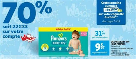 Anti Crise Fr Couches Pampers Baby Dry Chez Auchan