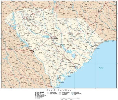 South Carolina County Map With Names