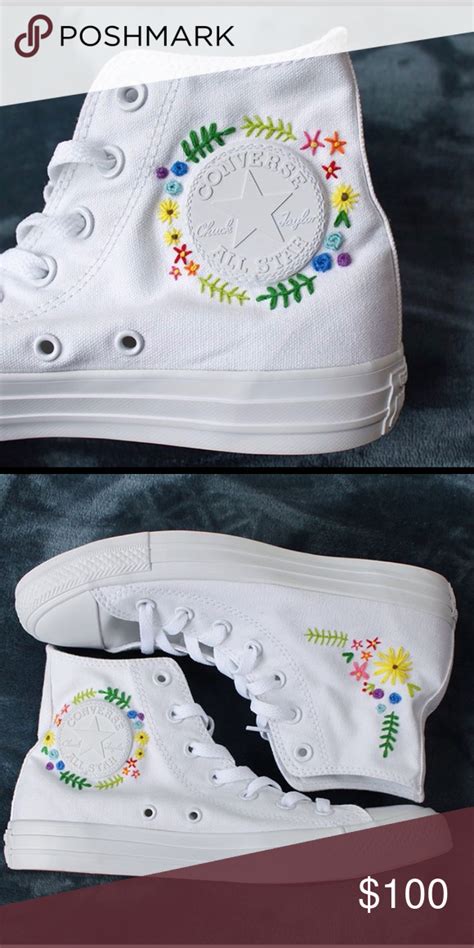 Hand Embroidered Converse 🌈 Embroidery Sneakers Embroidery Shoes Upcycle Shoes