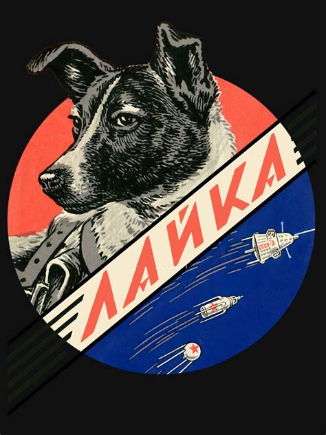 Laika First Space Dog — Soviet Vintage Space Poster Hq Quality