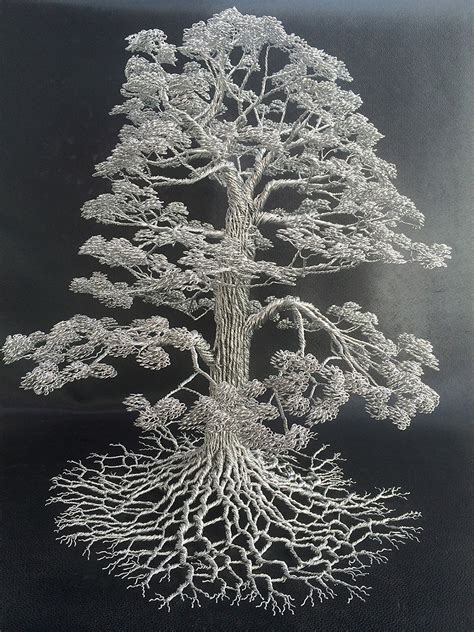 Artist Turns Single Strands Of Wire Into Elaborate Tree Sculptures