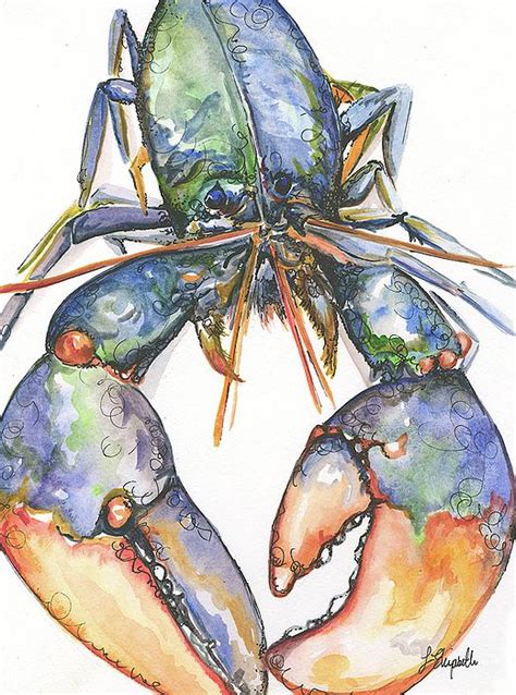 Blue Lobster By Lindsay Neel Lobster Art Canvas Painting Painting