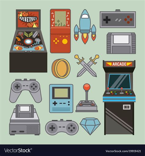 Classic Videogames And Console Entertainment Icons