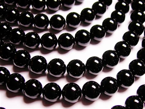 Black Onyx 10mm Round Beads 1 Full Strand 40 Beads Aa Etsy