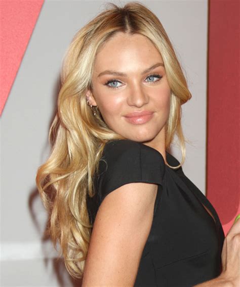 Candice Swanepoel Long Straight Formal Hairstyle Golden Blonde Hair