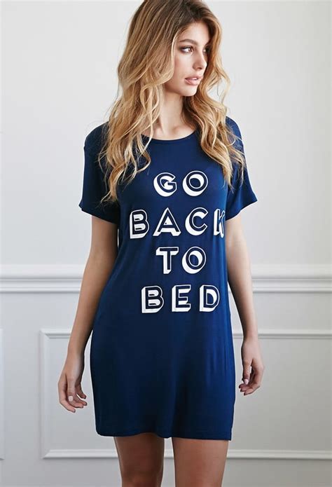 forever 21 back to bed nightdress 12 90 quotes and graphics fashion ts popsugar