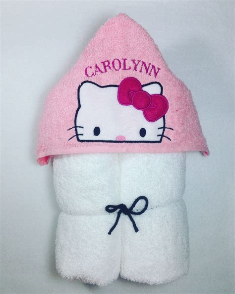 Hello Kitty Hooded Towel Kitty Towel Personalized Hooded Towel Kids