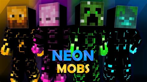 Neon Mobs By Pixelationz Studios Minecraft Skin Pack Minecraft