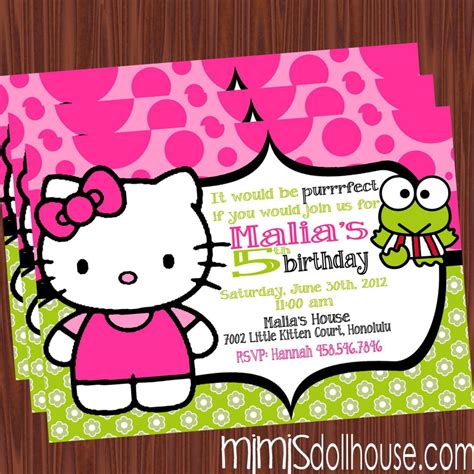 Free Printable Hello Kitty Birthday Party Invitations Download