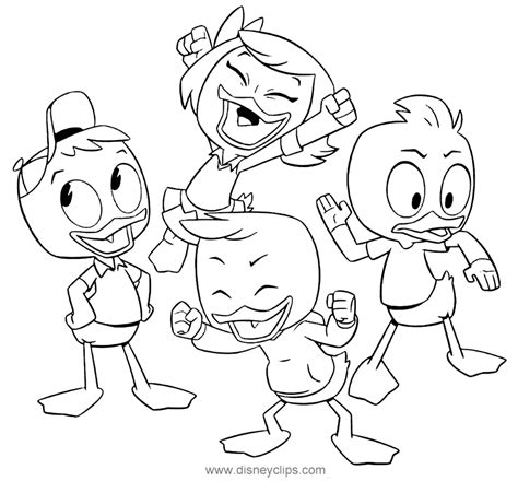 Huey Dewey Louie Webby Coloring Pages Ducktales Coloring Pages