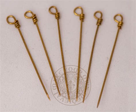 Medieval Veil And Clothing Brass Pins Set Of Six Make Your Own Medieval