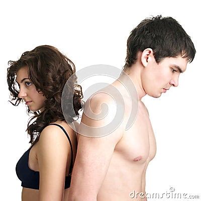 Sad Naked Couple Having An Argument Stock Photo Cartoondealer Com