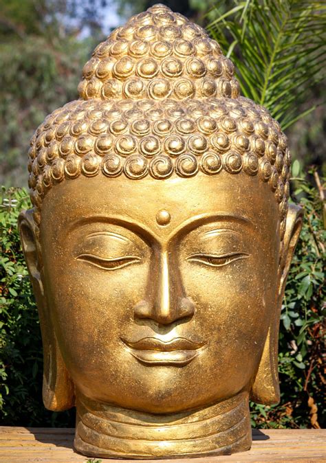 gold buddha head statue garden buddha head sculpture large gold buddha head