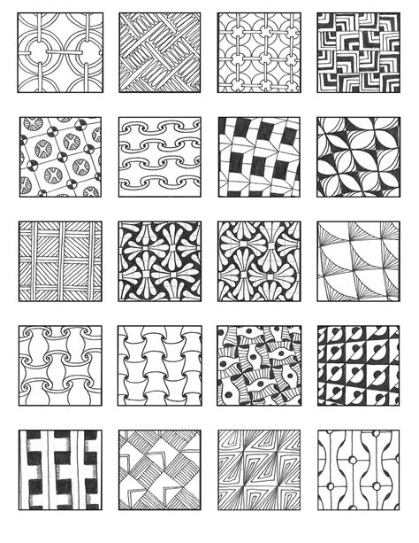 Grid 7 Zentangle Patterns Zentangle Drawings Zentangle