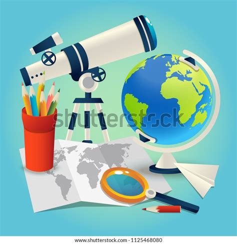 School Subjects Attributes Illustration Vector Showing Stock Vector