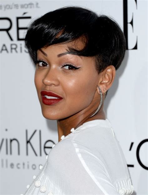 Meagan Goods Short Hairstyles Black Pixie Crop With Soft Side Swept