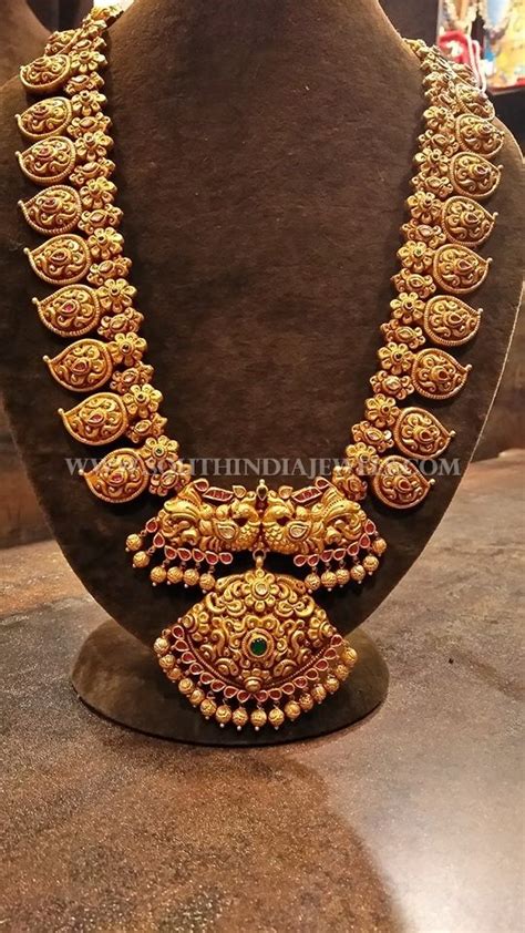 Gold Long Kemp Mango Haram Designs South India Jewels